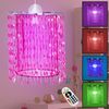 RGB LED Hängeleuchte, Kristalle pink 22,5 cm Bild 2