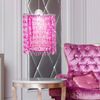 RGB LED Hängeleuchte, Kristalle pink 22,5 cm Bild 3