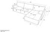 Ecksofa mit Schlaffunktion HUNTER in Stoff Royal Bordeauxrot Ottomane Rechts Bild 3