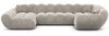 Sofa Dreams Wohnlandschaft Maleron U Form Design Stoffsofa, Stoff Polsterecke, 6-Sitzer, Ottomane links, Samtstoff Sand Bild 3