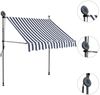 vidaXL Einziehbare Markise Handbetrieben mit LED 100 cm Blau und Weiß 145841 Bild 3
