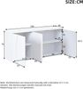 Merax 150cm Sideboard, Hochglänzender Wohnzimmerschrank mit drei Türen, Aufbewahrungsschränke mit LED-Türen, Design-Schranktüren, weiß Bild 4