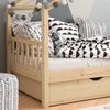 Hausbett Design Naturholz 90x200 cm mit 2 Schubladen und Matratze Vitalispa Bild 5