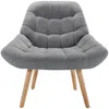 Vente-unique - LUOSTO Sessel Stoff Grau - B 79 cm x H 83 cm x L 87 cm Bild 2