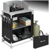tectake Campingtisch Campingküche Premium mit Aluminiumgestell und 2 Fächern (1-St, 1 tlg), Sehr kompakt zerlegbare Aufbauküche mit Aluminiumgestell Bild 5