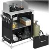 tectake Campingtisch Campingküche Premium mit Aluminiumgestell und 2 Fächern (1-St, 1 tlg), Sehr kompakt zerlegbare Aufbauküche mit Aluminiumgestell Bild 4