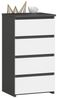 Home Collective Kommode 40 cm breit Holz Highboard Sideboard für Flur Schlafzimmer Wohnzimmer (Mehrzweckschrank Schrank schmal Kommode Schlafzimmer mit Schubladen), Kinderzimmer Organizer, 73 cm hoch mit 4 Schubladen graphit-weiß Bild 4