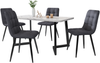 Esszimmerstuhl 4er-Set B 44 x T 41 x H 86 cm aus Leinen in Grau mit Metallbeinen, 4er-Set Bild 4