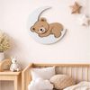 COZYCOLLECTIONS LED Wandleuchte LED-Wandnachtlicht Schlafender Bär auf Mond 36 cm,Beige, LED, Warmweiß, Montessori-inspiriertes Mond-Nachtlicht in 5 Farbvarianten Bild 4