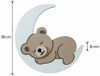 COZYCOLLECTIONS LED Wandleuchte LED-Wandnachtlicht Schlafender Bär auf Mond 36 cm,Beige, LED, Warmweiß, Montessori-inspiriertes Mond-Nachtlicht in 5 Farbvarianten Bild 3