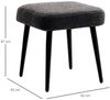 HOMCOM Fußhocker Schminkhocker Fußstütze mit Kaschmir-Optik (Hocker, 1 St, Sitzhocker), für Schlafzimmer, Stahlbeine, Dunkelgrau Bild 3