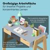 Bellabino 'Campo' Kinderschreibtisch, blau, 4-fach höhenverstellbar 56-75 cm, Jugendschreibtisch mit 2 Schubladen und 3 Aufbewahrungsfächern, 75x63x93 cm Bild 3
