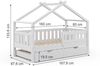 Hausbett Design Weiß 80x160 cm mit Gästebett und Matratze Vitalispa Bild 3