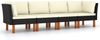 vidaXL 4-Sitzer-Gartensofa mit Kissen Schwarz Poly Rattan 3059730 Bild 2