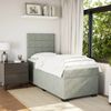 vidaXL Boxspringbett mit Matratze Hellgrau 80x200 cm Samt 3290762 Bild 3