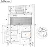 Merax 184cm Hochschrank mit Steckdosen und Lochbrett , Barschrank mit Weinglashaltern und Stauraum, Küchen-Buffetschrank mit Schubladen (Weiß) Bild 4