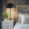 LED Retro Tischleuchte, Pilzdesign Metall grau, H 73 cm Bild 3