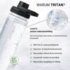 Vinsun Trinkflasche Sportflasche 750ml - Wasserflasche BPA frei & Kohlensäure geeignet, Auslaufsicher, bruchsicher, wiederverwendbar, leicht, Tritan Flasche Bild 4