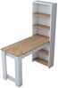 Calicosy Küchentisch mit integriertem Regal Weiß und Holzdekor B120 cm - Weiß Bild 1