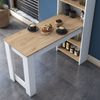 Calicosy Küchentisch mit integriertem Regal Weiß und Holzdekor B120 cm - Weiß Bild 3