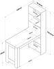 Calicosy Küchentisch mit integriertem Regal Weiß und Holzdekor B120 cm - Weiß Bild 4