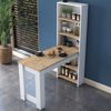 Calicosy Küchentisch mit integriertem Regal Weiß und Holzdekor B120 cm - Weiß Bild 5