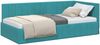 vidaXL Eckbettgestell mit Kopfteil Türkis 100 cm x 200 cm Samt 42016325 Bild 2