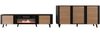 Wohnzimmer-Set Volkiro I Kommode, TV-Lowboard (Farbe: Schwarz / Nuss) Bild 3