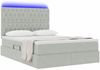 vidaXL LED-Speicherbett mit Matratze Hellgrau 140 x 190 cm Samt 3372723 Bild 3