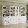 VOWNER Bücherregal 5-stöckiges Bücherregal mit Glastüren, 180 cm Vitrinenschrank, 4-tlg, multifunktionaler Küchenschrank Hochschrank & Buffetschrank Bild 3