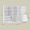 VOWNER Bücherregal 5-stöckiges Bücherregal mit Glastüren, 180 cm Vitrinenschrank, 4-tlg, multifunktionaler Küchenschrank Hochschrank & Buffetschrank Bild 2