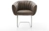 Freischwinger Jada-Flex Mikrofaser Taupe Vintage Freischwinger flach Edelstahl Taschenfederkern Bild 2