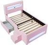 MODFU Kinderbett Modernes Komfortbett (mit LED-Leisten & Schublade,Kunstleder, 1-tlg, 218 x 97 x 95), mit Treppe Bild 4