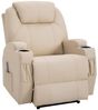 HOMCOM Massagesessel Massagefunktion, Liegefunktion, aus Kunstleder (Fernsehsessel, 1-St, Relaxsessel), für Wohnbereich, Beige Bild 4