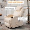 HOMCOM Massagesessel Massagefunktion, Liegefunktion, aus Kunstleder (Fernsehsessel, 1-St, Relaxsessel), für Wohnbereich, Beige Bild 3