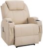 HOMCOM Massagesessel Massagefunktion, Liegefunktion, aus Kunstleder (Fernsehsessel, 1-St, Relaxsessel), für Wohnbereich, Beige Bild 5