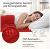 Komfortec Spannbettlaken Jersey 100% Baumwolle – 90x200 cm – 135g/m² – Weich, Atmungsaktiv & Hautfreundlich – Mit Rundumgummi – Oeko-Tex Zertifiziert – Für Boxspring, Topper & Matratzen – Rot Bild 2