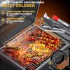 KESSER® Grill Grillwagen XXL Holzkohlegrill mit Deckel, Rädern, Edelstahl-Griff, Grillrost und Thermometer Holzkohle kohlegrill Wagen groß Kohle BBQ Barbeque Camping, Terrasse, Garten XL, Grau + Set Bild 4