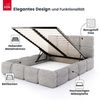 FDM Polsterbett CLOUDY Bettgestell Bett 140x200, 160x200, 180x200 cm Bestseller (verfügbar 140x200 160x200 180x200 cm, Bettrahmen, Bett, mit großen gepolsterten Kopfteil, mit Bettkasten zum aufklappen), Hebbarer Metallrahmen, Bettkasten, ohne Matratze Bild 3