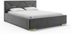 MEBLINI Polsterbett 160x200 ohne Lattenrost ohne Matratze – LIZZY – Dunkelgrau Samt – Doppelbett ohne Bettkasten - Stauraumbett - Kopfteil Bett ohne Stauraum Bild 2