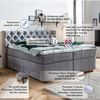 Belanoti Lara Boxspringbett 180x200 mit 4 Schubladen Stauraum Bett 180x200 mit Bettkasten in der Farbe Hellgrau H2 und H3 Chesterfield Kopfteil 7-Zonen Taschenfederkern Matratze inkl. Visco Topper Bild 4