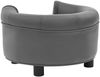 vidaXL Hundesofa Grau 48x48x32 cm Plüsch und Kunstleder Bild 5