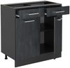 Küchenunterschrank R-Line Schwarz Beton 80 cm AP Marmor Vicco Bild 4