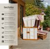 tectake Strandkorb 2-Sitzer mit Polster, verstellbar, inkl. Schutzhülle, gepolstert mit ausziehbaren Fußbänkchen Bild 2