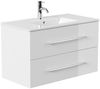 Badmöbel Firenze 90 SoftClose weiss hochglanz : Weiss hochglanz Bild 3