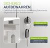 Juskys Aktenschrank aus Metall – 180x80x40 cm abschließbarer Büroschrank aus Stahl mit 3 verstellbaren Einlegeböden, höhenverstellbare Füße - Weiß Bild 3