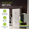 Juskys Aktenschrank aus Metall – 180x80x40 cm abschließbarer Büroschrank aus Stahl mit 3 verstellbaren Einlegeböden, höhenverstellbare Füße - Weiß Bild 2