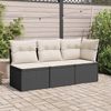 vidaXL Gartensofa mit Kissen 3-Sitzer Schwarz Poly Rattan 366014 Bild 3