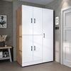 Roomart Waschmaschinenschrank - DORA-I- 115 cm breit - Wasch- & Trocknerschrank mit Türen & Ausziehbrett, Waschmaschinen-Überbau für Waschküche & Hauswirtschaftsraum • Weiß-Eiche Bild 2