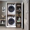 Roomart Waschmaschinenschrank - DORA-I- 115 cm breit - Wasch- & Trocknerschrank mit Türen & Ausziehbrett, Waschmaschinen-Überbau für Waschküche & Hauswirtschaftsraum • Weiß-Eiche Bild 4